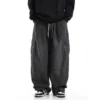 Black Baggy Cargo Jeans Trousers Men Casual Wide leg Jogging