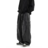 Black Baggy Cargo Jeans Trousers Men Casual Wide leg Jogging