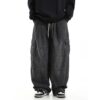 Black Baggy Cargo Jeans Trousers Men Casual Wide leg Jogging