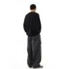 Black Baggy Cargo Jeans Trousers Men Casual Wide leg Jogging